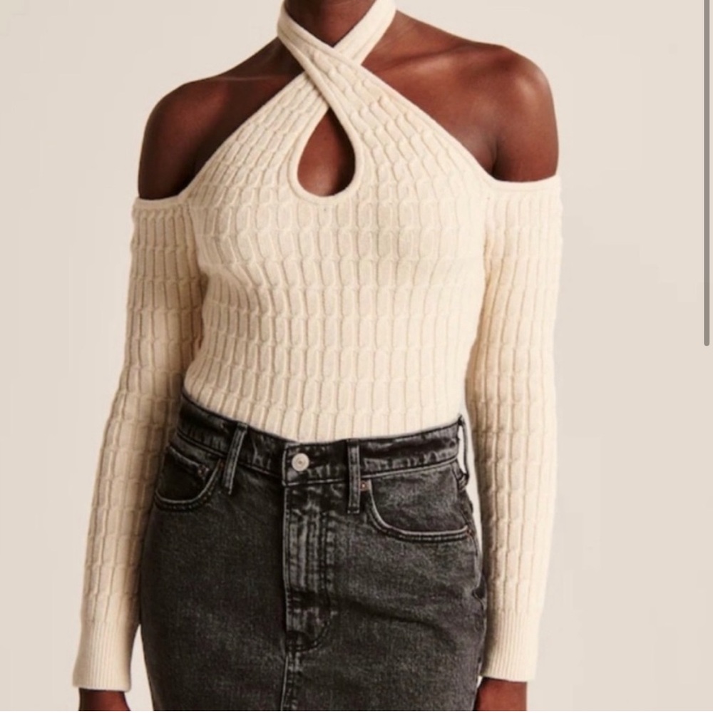 Abercrombie Halter Top Open Shoulder Sweater